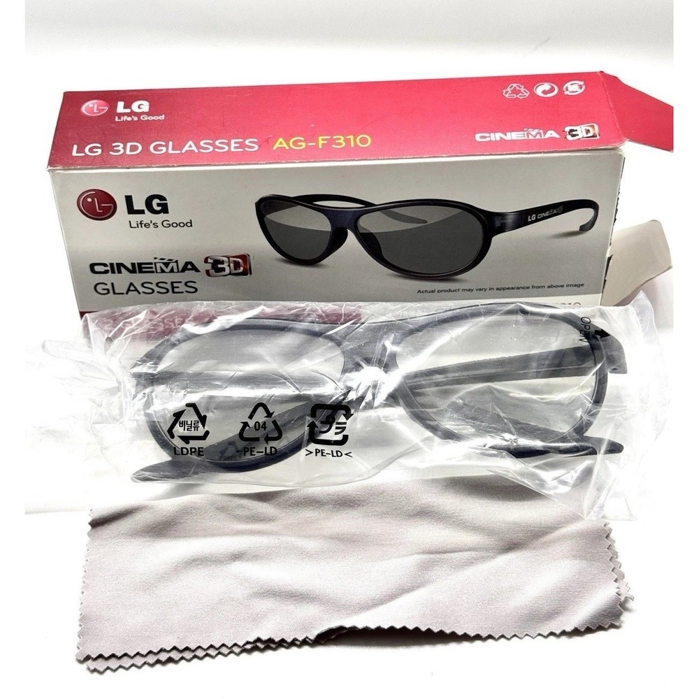 LG‎ AG-F310 Cinema 3D Glasses Black Open Box New Unused 1 Pair